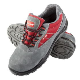   munkavédelmi félcipő velúr/oxford szürke-piros, s1p src, "42"