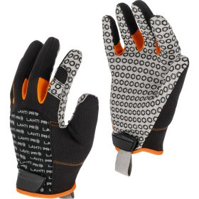   Műhelykesztyű fekete pomponnal, l281810p, karton, "10", ce, lati