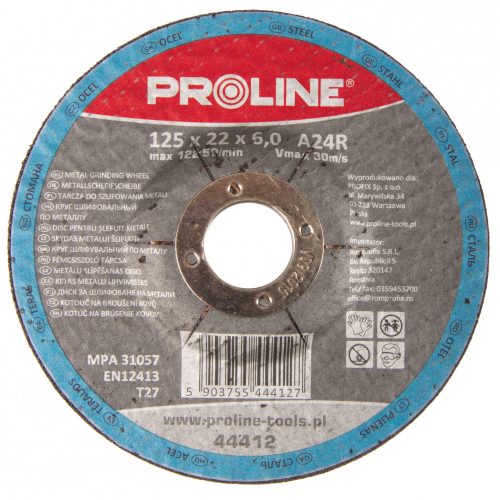 Proline a24r 125x6.0x22 mm-es fém csiszolókorong, t27