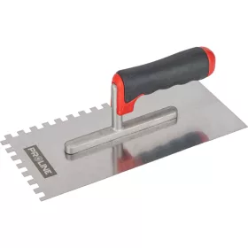   Rozsdamentes acél simító 270*130mm, 8*8 fogú, kétkomponensű nyél, alumínium prolin