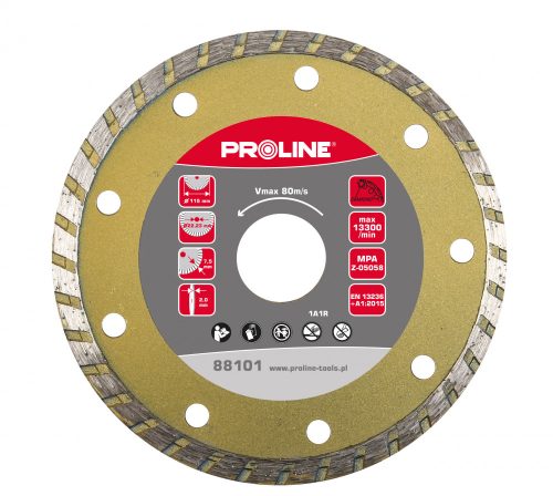 Proline 115 x 2,0 x 7,5 x 22,23 mm-es gyémánt turbó vágókorong