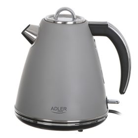   ADLER AD 1343 acél elektromos vízforraló, 1,5l, 2200W, Szürke