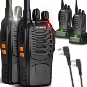   2x walkie-talkie + fejhallgató Baofeng BF888S PMR nagy hatótávolságú