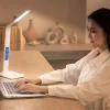 LED asztali lámpa 5 világítási móddal, töltővel, LCD képernyővel, ébresztőórával, hőmérséklet-szabályozással.