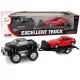 Járműszett Fekete Monster Truck Fehér Vontató 58 cm