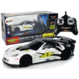   Távirányítású sportautó versenyautó 1:24 Corvette C6.R fehér 2.4 G lámpákkal