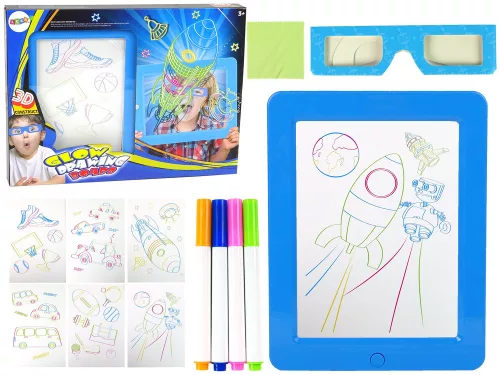 Ochelari magici cu tablă luminoasă 3D albaștri