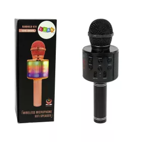   Vezeték nélküli USB mikrofon hangszóró karaoke felvevő WS-858 modell fekete