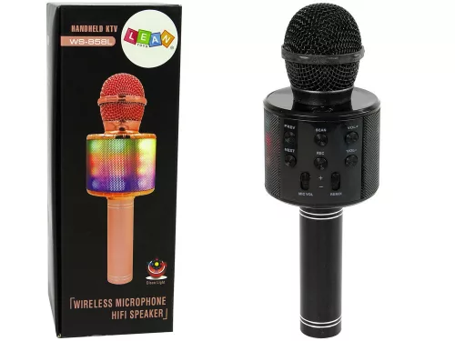 Vezeték nélküli USB mikrofon hangszóró karaoke felvevő WS-858 modell fekete