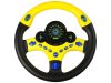 Interaktív kormánykerék sárga vezetési szimulátor hangok és fények
