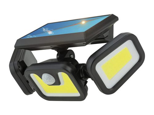 67-495# Napelemes utcai lámpa 3 reflektorral + érzékelővel