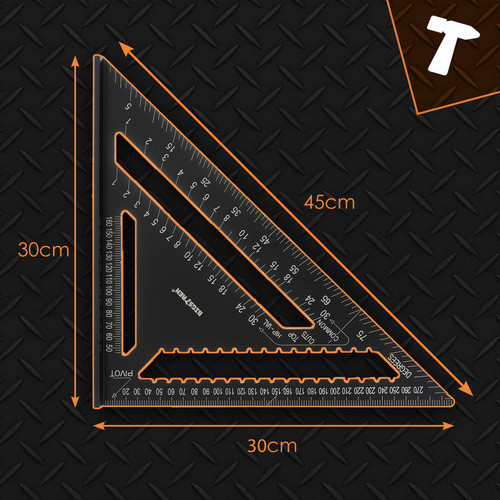Ács derékszögű vonalzó 30x30cm Bigstreen 25874