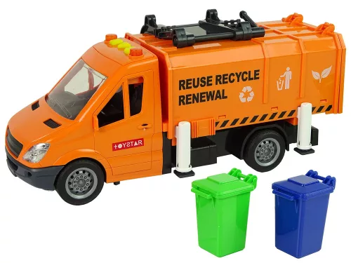Szemétkocsi súrlódásos meghajtás hangeffektek narancssárga