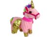 Interaktív ló kabalafigurája rózsaszín ló arany szárnyakkal és zenével