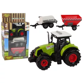   Nagy traktor LED fényekkel, hangokkal, 2 géppel, mezőgazdasági készlet