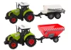 Nagy traktor LED fényekkel, hangokkal, 2 géppel, mezőgazdasági készlet