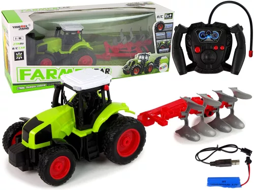 Távirányítású traktor 1:16 távirányítású gumikerekekkel
