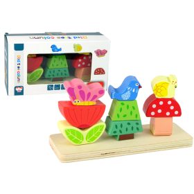 Fa blokkok kirakó Virág Pillangó Madár