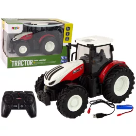   Mezőgazdasági traktor 1:24 Távirányítású R/C Pilot Farm fehér és piros