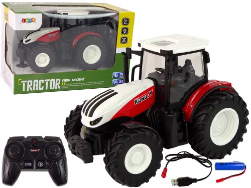 Mezőgazdasági traktor 1:24 Távirányítású R/C Pilot Farm fehér és piros