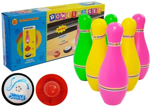 6 darabos színes világító bowling szett