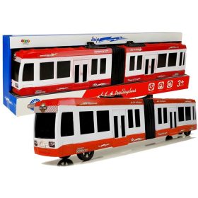 Csuklós busz súrlódóhajtással, piros