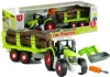 Szétszerelt traktor utánfutóval és fával 43 cm