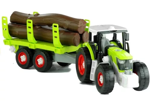 Szétszerelt traktor utánfutóval és fával 43 cm