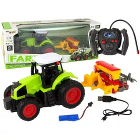   Mezőgazdasági Jármű Traktor Bálázóval Távirányítós 1:16 Zöld