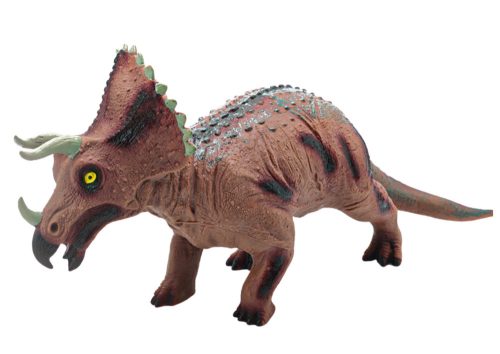 Nagy Triceratops dinoszaurusz figura hanggal 36 cm barna