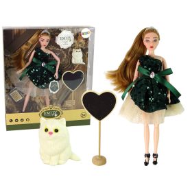 Emily fa szív fehér cica baba