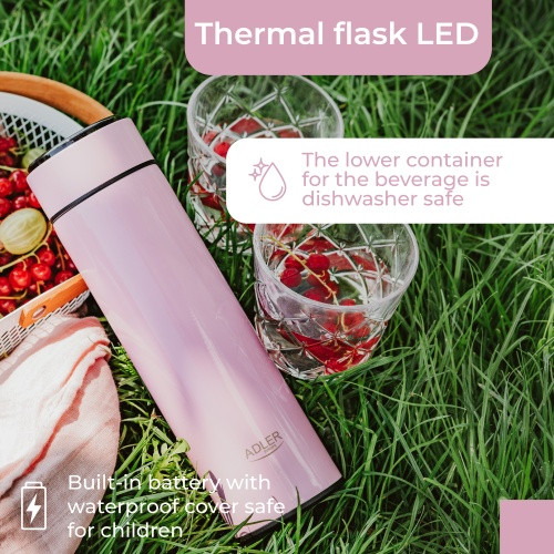AD 4506 rózsaszín Termosz LED 473ml rózsaszín
