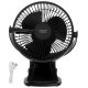 AD 7342 fekete asztali ventilátor csipesszel | újratölthető | 15,5 cm | 360°-os forgatás | USB-C |