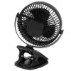 AD 7342 fekete asztali ventilátor csipesszel | újratölthető | 15,5 cm | 360°-os forgatás | USB-C |