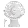 AD 7342 fehér asztali ventilátor csipesszel | újratölthető | 15,5 cm | 360°-os forgatás | usb-c |