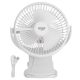 AD 7342 fehér asztali ventilátor csipesszel | újratölthető | 15,5 cm | 360°-os forgatás | usb-c |