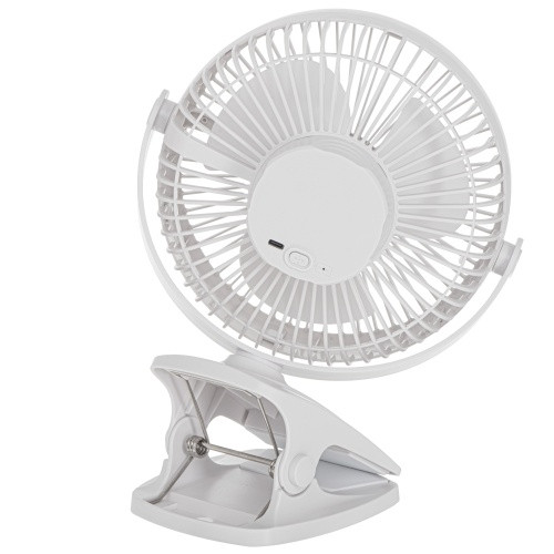 AD 7342 fehér asztali ventilátor csipesszel | újratölthető | 15,5 cm | 360°-os forgatás | usb-c |