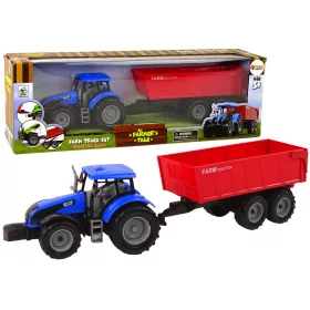 Traktor pótkocsival Mezőgazdasági jármű Kék Farm