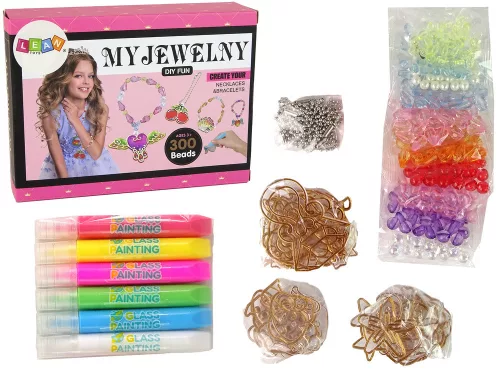Ékszerkészítő készlet gyöngyökkel és filctollakkal