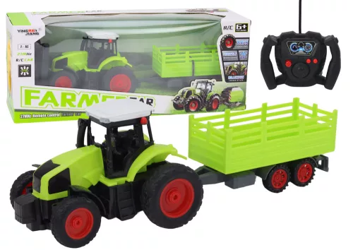 RC távirányítós traktor utánfutóval 1:16 zöld