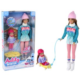 Anlily Dolls Anya és lánya szánkózó szett