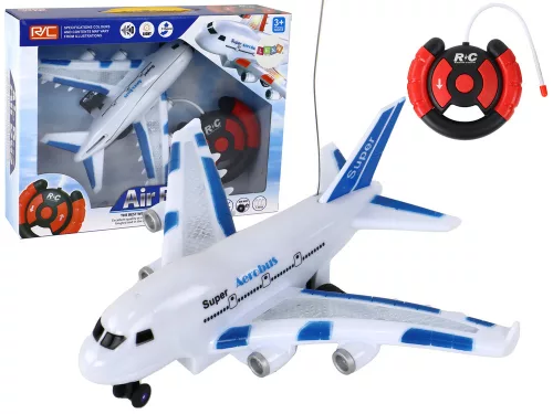 RC távirányítós fehér Aerobus repülőgép fényekkel és hangokkal