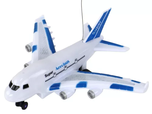 RC távirányítós fehér Aerobus repülőgép fényekkel és hangokkal