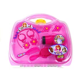   Hercegnő bőröndben szett - hajszárító, fülbevaló, fejpánt, rózsaszín