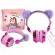 Vezetékes fejhallgató rózsaszín árnyalatokban, állítható fülekkel és mikrofonnal