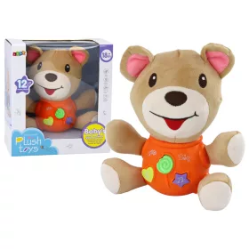 Interaktív Plüss Maci Narancssárga Játék 23 cm
