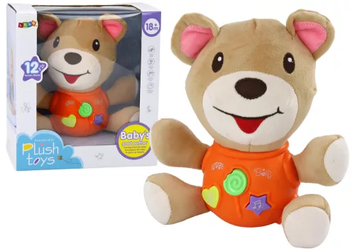 Interaktív Plüss Maci Narancssárga Játék 23 cm