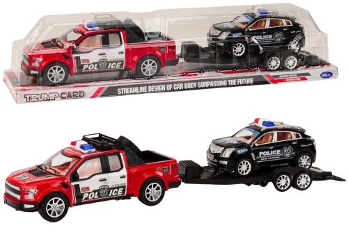 Rendőrségi kisteherautó vontatóval, félpótkocsival, terepjáróval, rendőrségi készlettel