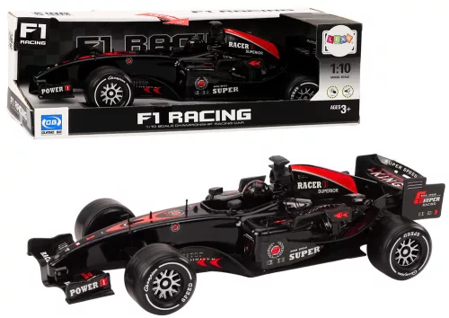 F1 sportautó versenyző motorral 1:10 fekete hangok