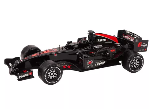 F1 sportautó versenyző motorral 1:10 fekete hangok